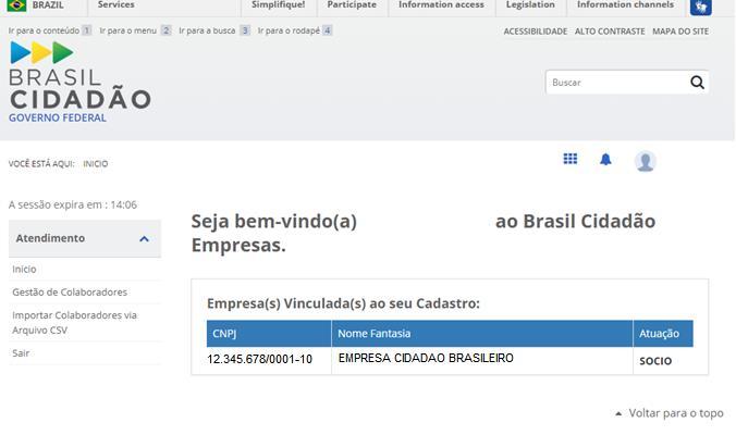 VIII. Indicar colaborador Você pode indicar colaboradores para realizar solicitações. Para isso, clique no botão Gestão de Colaboradores.