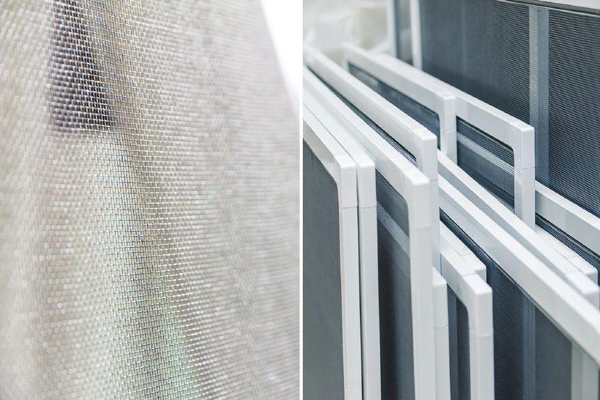 Telas mosquiteiras de fibra de vidro em PVC São telas com a mesma finalidade das outras telas