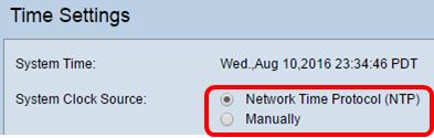 Se você escolhe o NTP como a fonte do relógio de sistema, vá à subseção automática das configurações de tempo. Manualmente Você pode manualmente configurar as configurações de tempo no WAP.