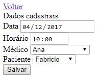 6.2.1.3. Escreva o código SQL que retorna a chave primária e o nome de todos os médicos ordenados pelo nome (linha 11). 6.2.1.4. Faça a conexão com o banco de dados (linha 12). 6.2.1.5.