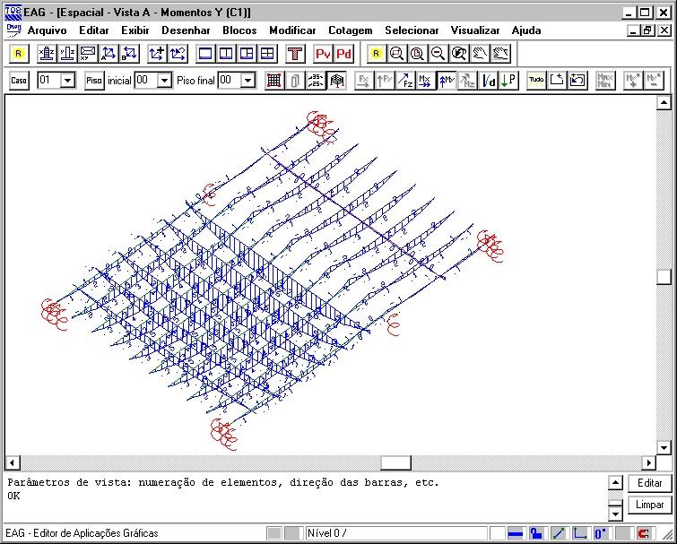 gerenciador(1) menu Visualizar Editor de esforços e armaduras (2).