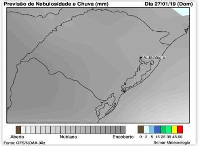 parte oeste do Estado. Durante o mês de janeiro são esperadas precipitações predominando dentro do padrão normal na maior parte do Estado.