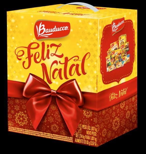 CESTA PEQUENA Composição da Cesta Código Produto Peso Qtde por Preço por Preço por (Gramas) (Caixa) (Unidade) (Caixa) 6285 PANETTONE BAUDUCCO 500 1 R$ 17,09 R$ 102,54 6288 RECHEADO CHOCOLATE 140 1 R$