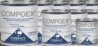 COMPOEX Composto anti-óxido para juntas e roscas à prova de explosão Áreas classificadas Temperatura de operação: -30 C Tamb +450 C Condutividade mínima: 0,1 ms/cm Inibidor da corrosão e oxidação