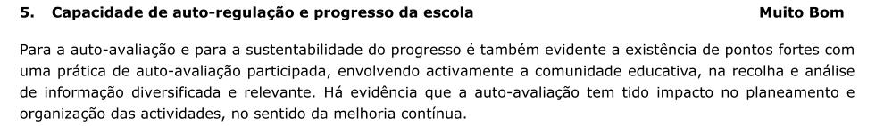 11 Avaliação externa das Escolas (relatórios) 5.