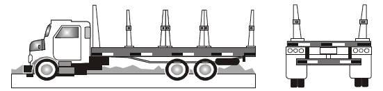 8 - betoneiras ou equipamento operacional A aplicação dos dispositivos deve ser na plataforma de sustentação, em suas laterais e traseira, acompanhando o perfil da carroçaria. (Port. 20/02) 5.