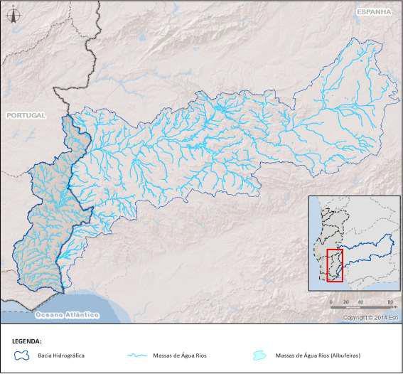 Plano de Gestão de Região Hidrográfica do Figura 3.1 Delimitação da Bacia Hidrográfica internacional do rio Guadiana Fonte: PGRH RH7 3.3. Caracterização das massas de água fronteiriças e transfronteiriças 3.