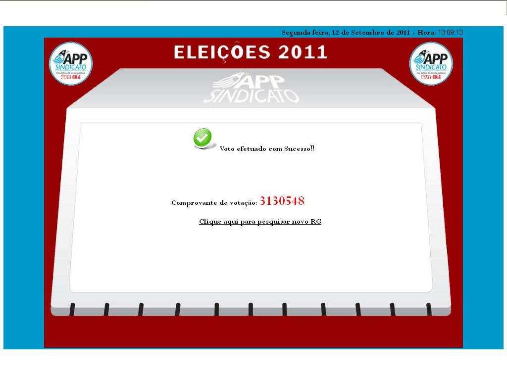 Digitar os demais números e enter até que sejam confirmados os nove votos no Conselho Fiscal.