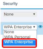 Etapa 4. Escolha a empresa WPA da lista de drop-down da Segurança. Etapa 5.