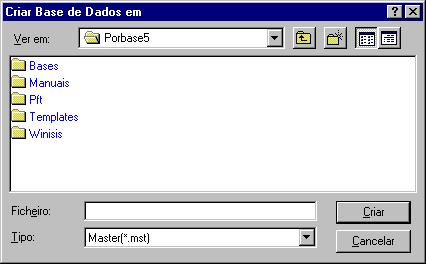 Fig. 2 O nome da base de dados que vamos criar deve ser escrita no campo ficheiro. Depois, prime o botão Criar e a base de dados é automaticamente criada. Fig.