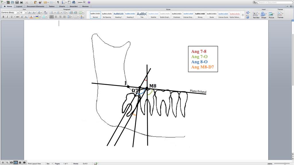 Variáveis dependentes: a. ang 7-8 ângulo (º) entre o eixo do 2º molar e o eixo do 3º molar; b. ang 7-O ângulo (º) entre o plano oclusal e o eixo do 2º molar; c.