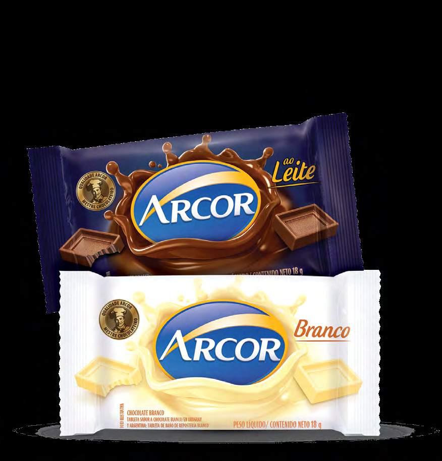 CHOCOLATE diferenciação Os tabletes Arcor, que são referência de qualidade no mercado, agora em todos os momentos. CONCORRENTES Lacta 70g, Hershey s 40g.
