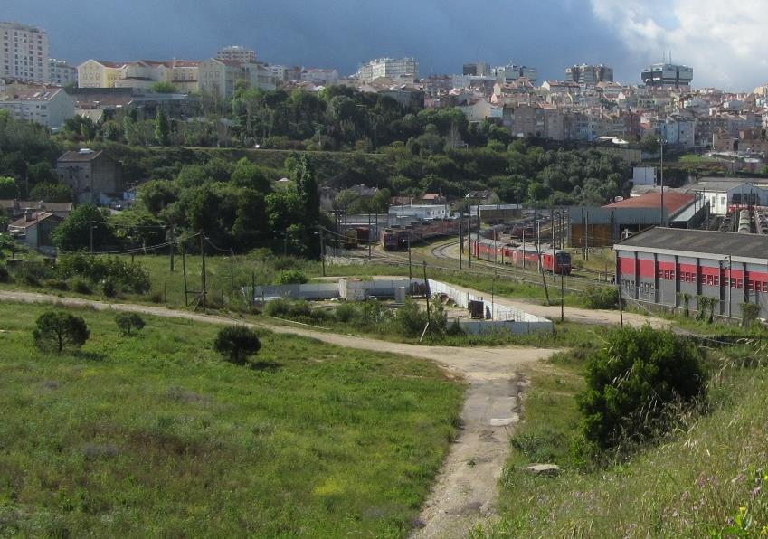 Zona da obra de entrada do túnel-campolide Zona da obra de saída do túnel em