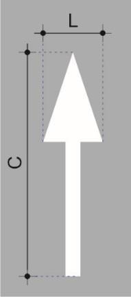 6.1.2 Seta indicativa de movimento Fluxo de bicicleta 6.1.2.1 Conceito Indica ao condutor de bicicleta em que faixa deve se posicionar para efetuar o movimento desejado.