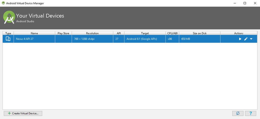 Android Virtual Device (AVD) Criando um Emulador