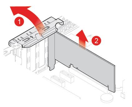 Nota: Se a placa for retida no lugar por uma trava de retenção, pressione a trava conforme mostrado para soltá-la.