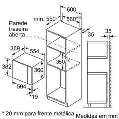 Bosch Tabela de Preços Maio 2019 161 Esquemas técnicos de fornos e micro-ondas Os esquemas técnicos devem servir apenas de