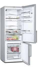 Bosch Tabela de Preços Maio 2019 17 KGN56HI3P Combinado VitaFresh Home Connect Portas Inox antidedadas KGN39LB3A Combinado VitaFresh Plus Portas vidro preto Consumo / Capacidade A++ (273 kwh /ano)