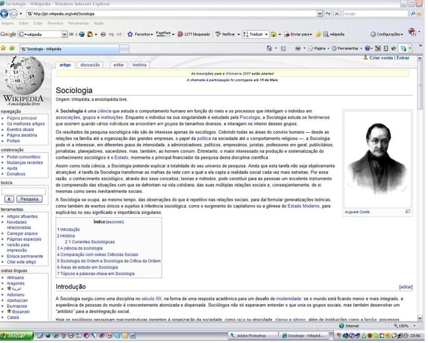 Wikipedia Dependendo de como é utilizada, a internet pode empobrecer a capacidade de pensar ou ser um instrumento para a obtenção de conhecimento.