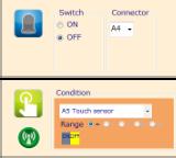 2 Configuração de Porta Selecione LED para A4 e Sensor de Toque para A5