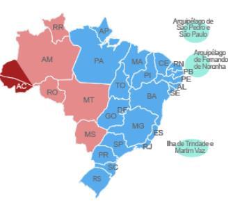 -5h -4h Horário de verão no Brasil -4h -3h -3h -2h Estados que adotam horário de verão: a totalidade da Região Sul, Região Sudeste e o Estados de Goiás somado o Distrito