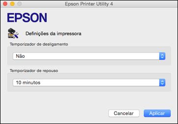 8. Selecione o período de espera antes do produto entrar em modo de repouso como a configuração de Temporizador de repouso. 9. Clique em Enviar. 10. Clique em OK para fechar as janelas abertas.