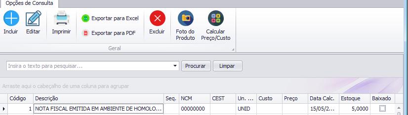 1. Na tela principal do sistema vá em Cadastros > Gerenciar Cadastros e pesquise o produto a automatizar o