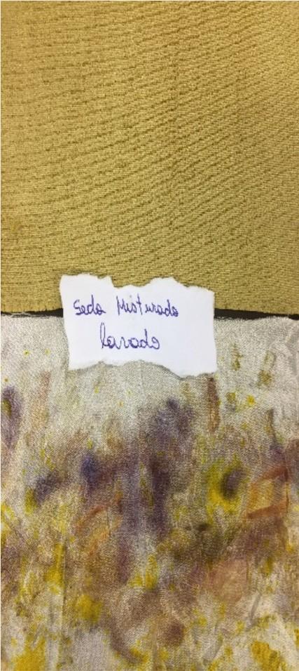 Quando se avalia o tecido de algodão, percebe-se que o açafrão possui maior afinidade tintorial com