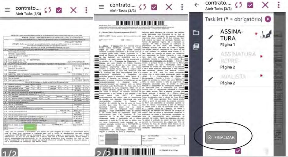 PJ: Consumidor, Cliente e Avalista (se foi informado cônjuge para o avalista, o mesmo também deverá assinar no campo correspondente).