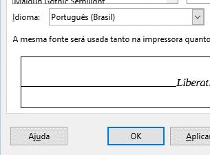 ABA FONTE IDIOMA: Estabelece qual será o idioma utilizado para escrever