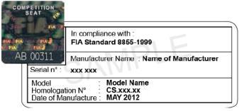 1. Bancos 1.1. Homologação De acordo com o Artigo 283 do Anexo J da FIA, existem 2 normas válidas para homologação do banco em carros de Rally Cross