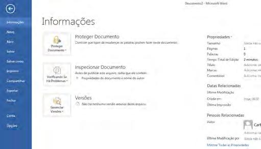 propriedades ao documento, criptografar, adicionar assinaturas digitais, etc.).