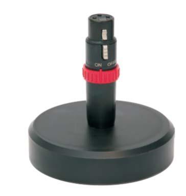 020-00071 preto S 9031 Suporte de mesa equipado com conector XLR e interruptor embutido,