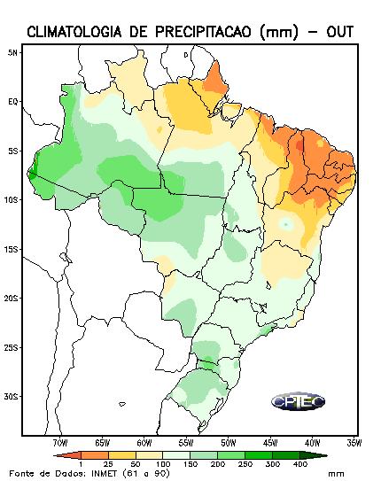 ASPECTOS GERAIS DA ATMOSFERA Condições atmosféricas e oceânicas que influenciaram o Maranhão em outubro de 2018 Outubro é o mês que marca o início das chuvas no setor sul do Maranhão.