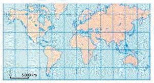 5. (UNESP) A escala cartográfica define a proporcionalidade entre a superfície do terreno e sua representação no mapa, podendo ser apresentada de modo gráfico ou numérico.