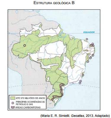 No plano real, essa distância seria de aproximadamente a) 2 km b) 2,5 km c) 4 km d) 4,5 km e) 5 km ASSUNTO: Geologia 1.