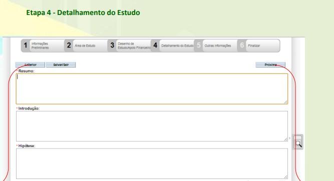 Copiar e colar o Resumo de seu Projeto de Pesquisa, caso os 4.000 caracteres não sejam suficientes, informe o Resumo próximo ao limite.