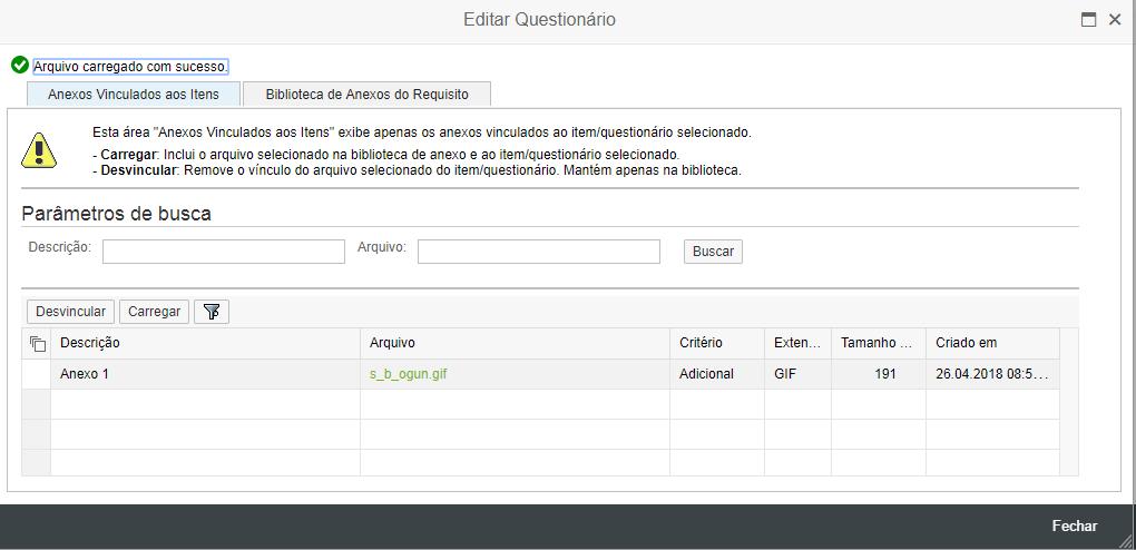 Habilitação Habilitação: Responder questionário Usuário retorna para a