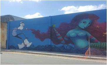 Figura 1: Projeto de revitalização da Orla portuária de Pelotas. Figura 2: Pelotas Graffiti Festival- Parede do engenho, Bairro Porto.
