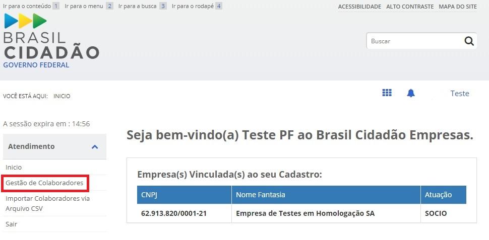 CHAPTER 9 Retirar Colaborador do CNPJ Para realizar a retirara de colaboradores, favor seguir os passos: 1. Acesse o Módulo Empresas e selecione o item Gestão de Colaboradores.