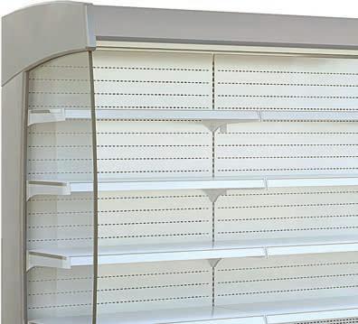 Murais Série Zeus Elegance Murais com painéis laterais panorâmicos em vidro Refrigeração ventilada/ cortina de ar Painéis laterais em ABS cinza com