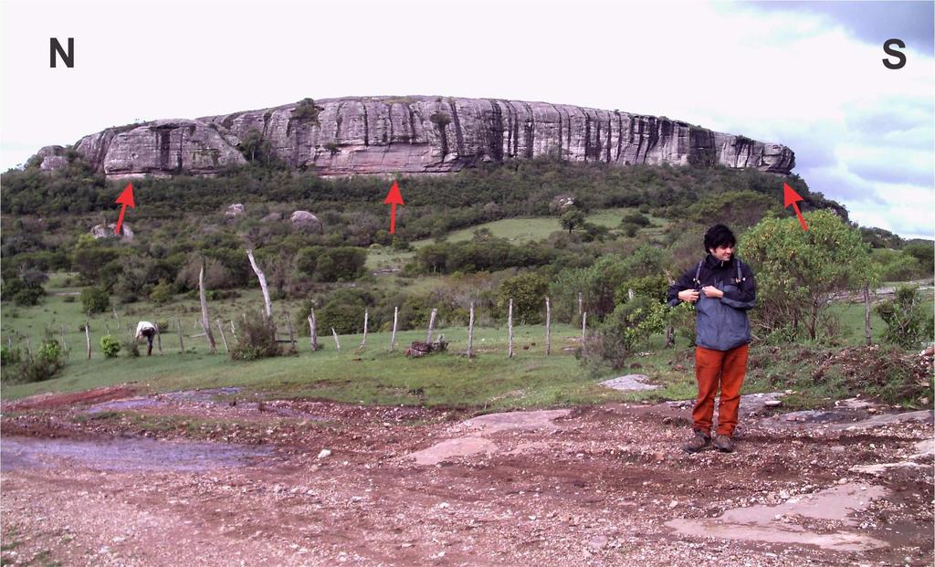 42 Figura 5: Foto do cerro que abriga a seção tipo da Formação Serra do Apertado, cuja localização encontra-se indicada no mapa da Figura 1.