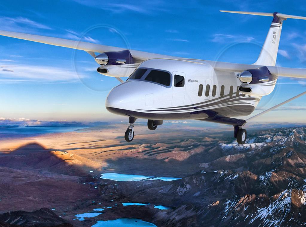 Cessna SkyCourier 408 Um utilitário bimotor turbo-hélice de asa alta, que atende tanto às operações dedicadas ao transporte regional de pessoas,