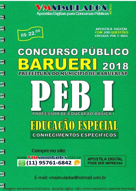 Promoção R$:18,00 PEB I - EDUCAÇÃOESPECIAL PM/BARUERI/SP