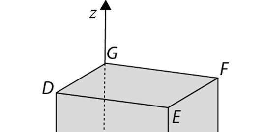3. Na figura está representado, num referencial o.n., o cubo, cujo volume é 24 3. Os pontos, e pertencem aos eixos, e, respetivamente.