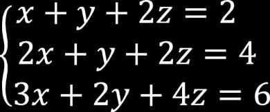 Sistemas lineares equivalentes Exemplo b) S 1 = e S 2 = Para todo número real, (2, 2, ) é solução de S 1 2 + ( 2 ) + 2 = 2 (sentença verdadeira) 2