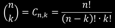 Coeficiente binomial Dados dois números naturais n e k, com n k, chamamos de coeficiente binomial n sobre k ou número binomial n sobre k,