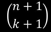 Propriedades do triângulo de Pascal 5 a propriedade A soma dos elementos da coluna k, desde o primeiro elemento até o elemento