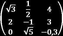 Definição de matriz Exemplos a) é uma matriz do tipo 3 2 (lemos: três por dois ). b) é uma matriz do tipo 3 3 (lemos: três por três ).