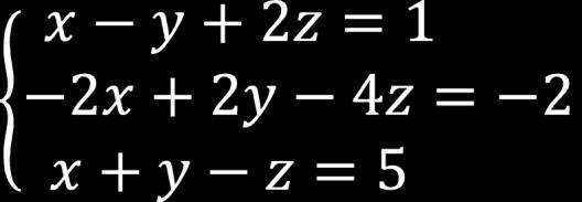 Solução de um sistema linear Exemplos a) Os ternos ordenados (2, 5, 2), (3, 2, 0) e ( 1, 14, 8) são algumas das soluções do sistema abaixo.